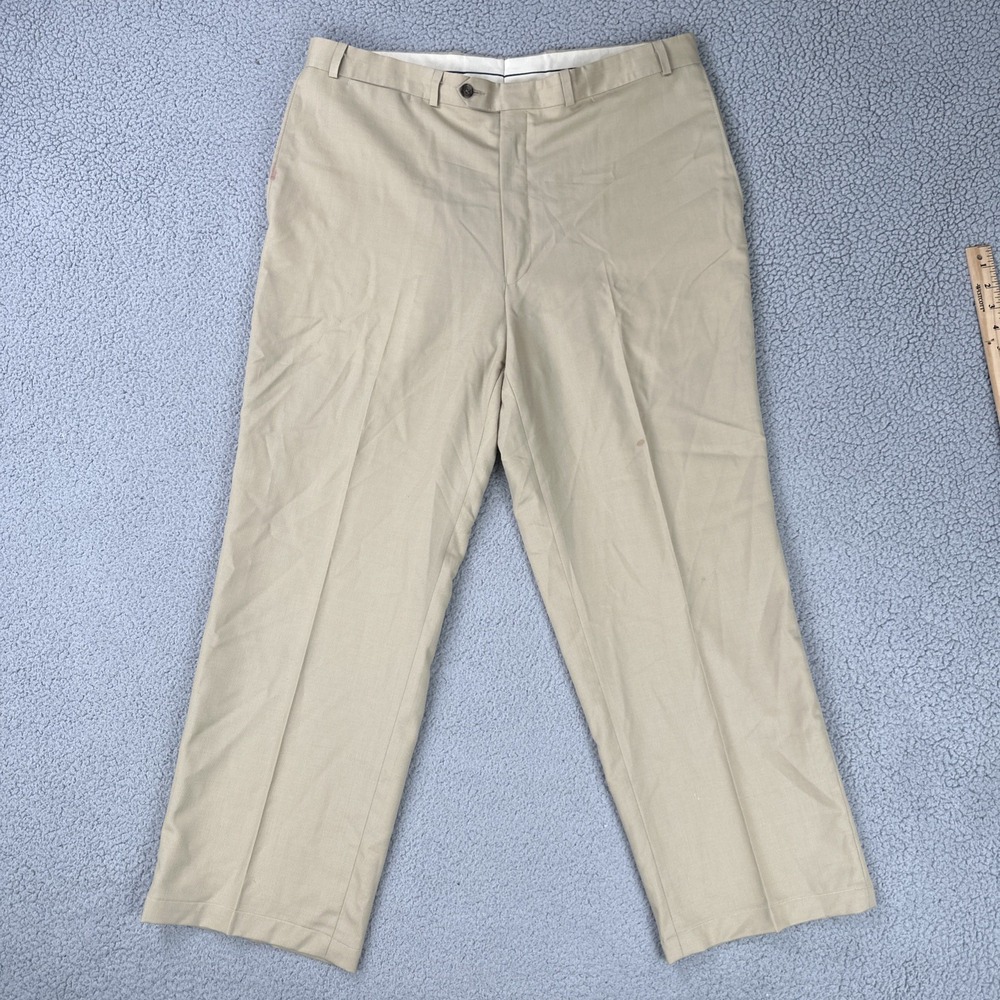 VTG 90s Polo University Club Ralph Lauren Wool Pants Men 38x29 Beige Super 100s